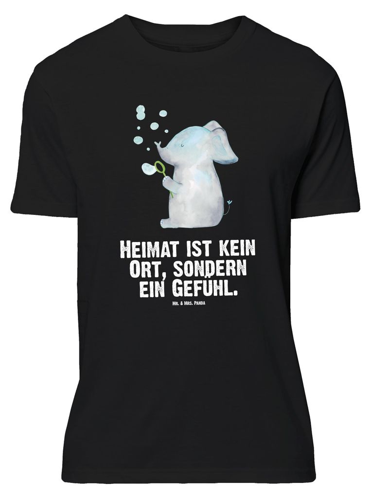 Mr. & Mrs. Panda Größe XL T-Shirt Elefant Seifenblasen - Schwarz - Geschenk, mit Spruch, Lustige Sprüche, Heimat, Liebe, Tshirt, Liebesspruch, E...