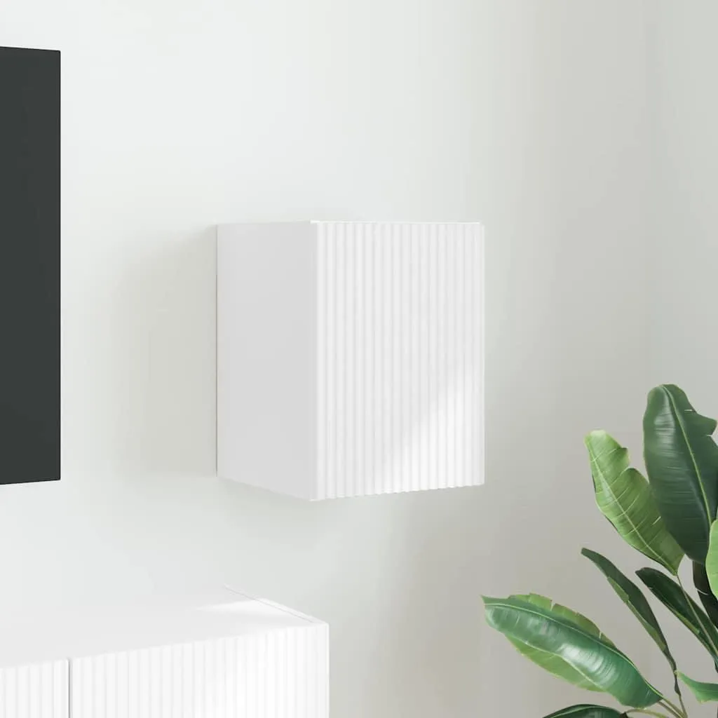 Support TV mural blanc pour optimiser le rangement du studio ou salon