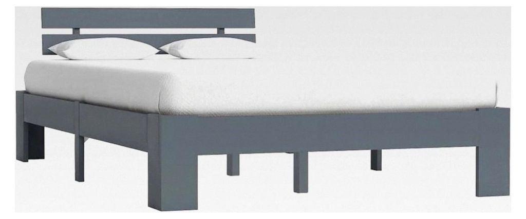 Bettgestell Grau Kiefer Massivholz 120x200 cm