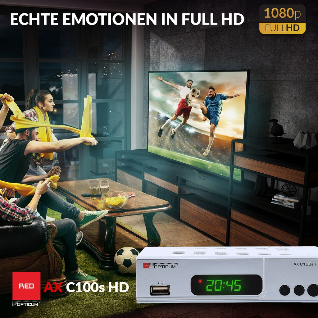 RED OPTICUM AX C100s Digitaler Kabel-Receiver HD - EPG - Produktbild 4