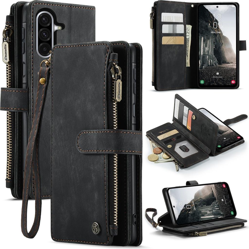 Samsung Galaxy A37 Hülle - CaseMe C30 Klapphülle mit Brieftasche - Schwarz