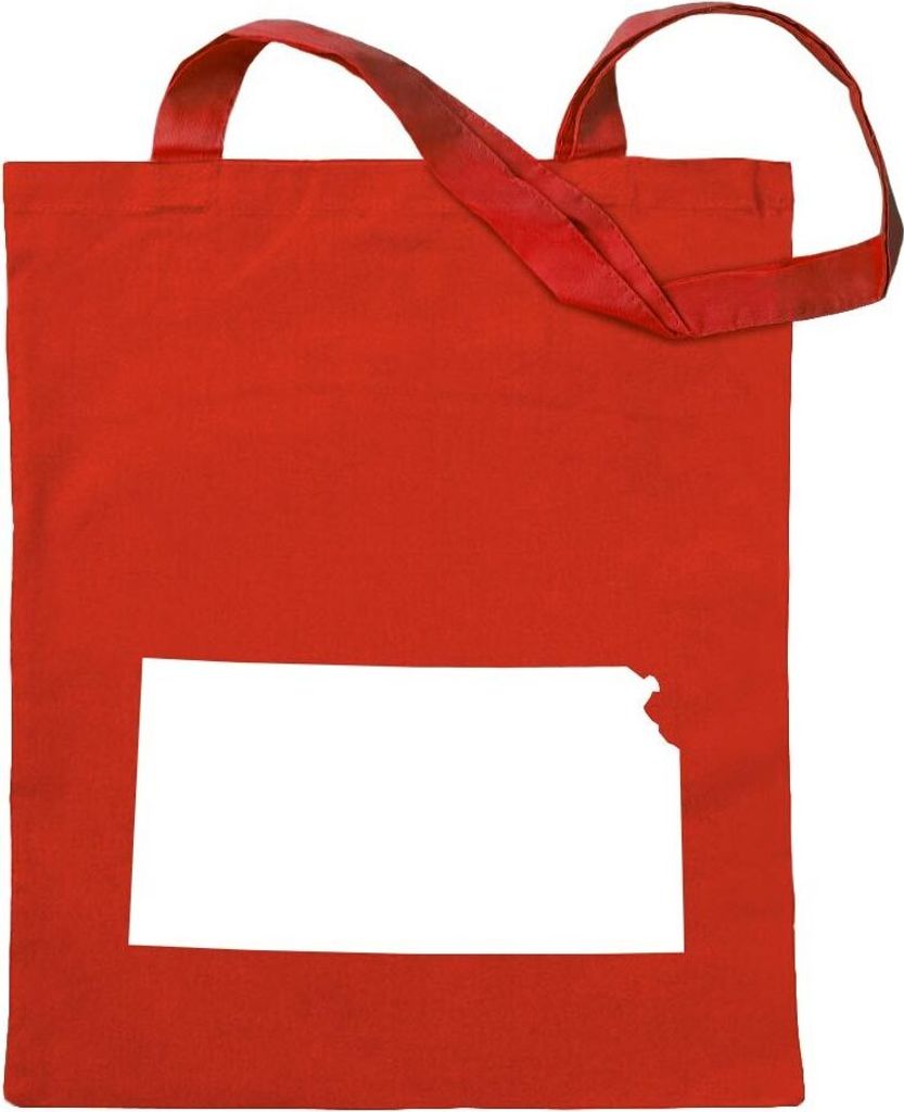 Kiwistar - Baumwolltasche - rot - USA - Kansas Topeka - Tragetasche Stoffbeutel Umhängetasche Langer Henkel