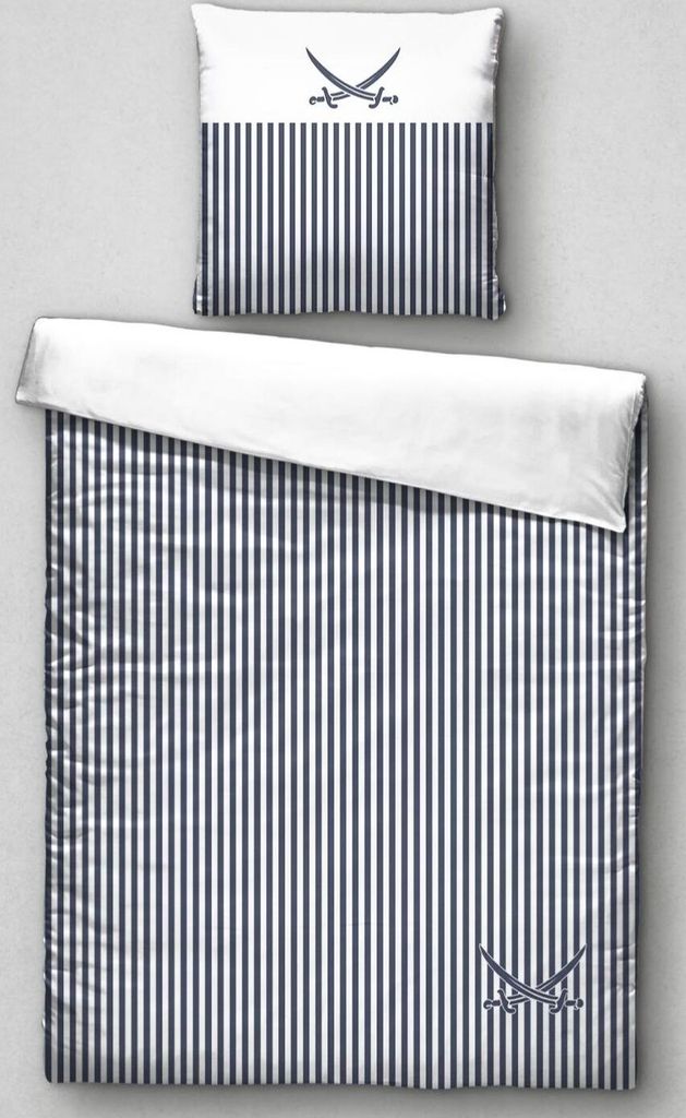 Bettwäsche SANSIBAR Satin BL 135x200 cm blau Bettbezug Bettzeug