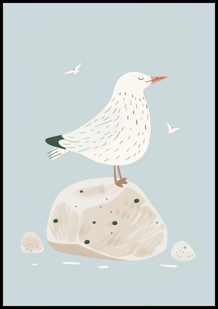 Plakat 70x100cm Muster für Kinder, Mädchen und Jungen - Möwe
