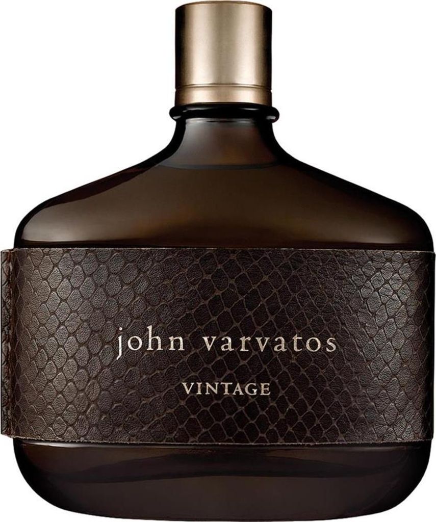 A product shot of a bottle of John Varvatos Vintage eau de Toilette for men.