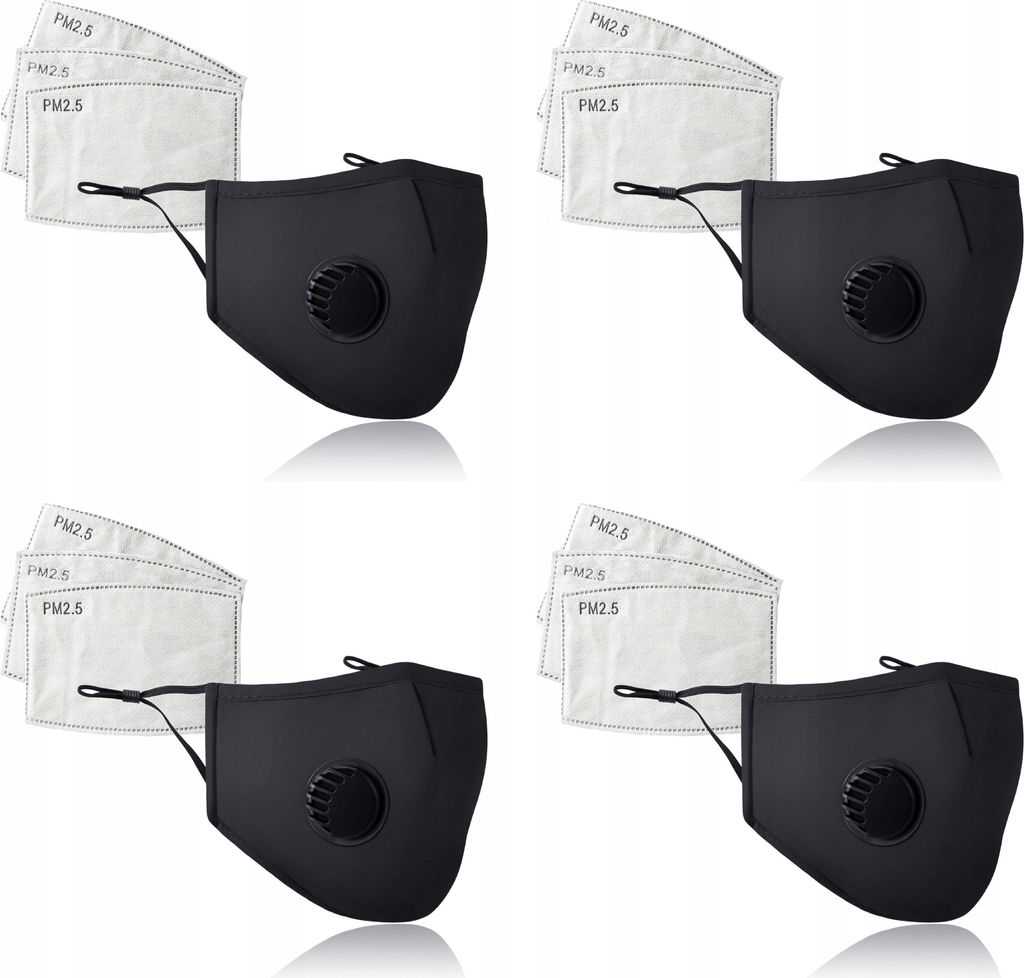 Complet 4X Masque Noir+ 12X Filtre Pm 2.5 Image du produit 