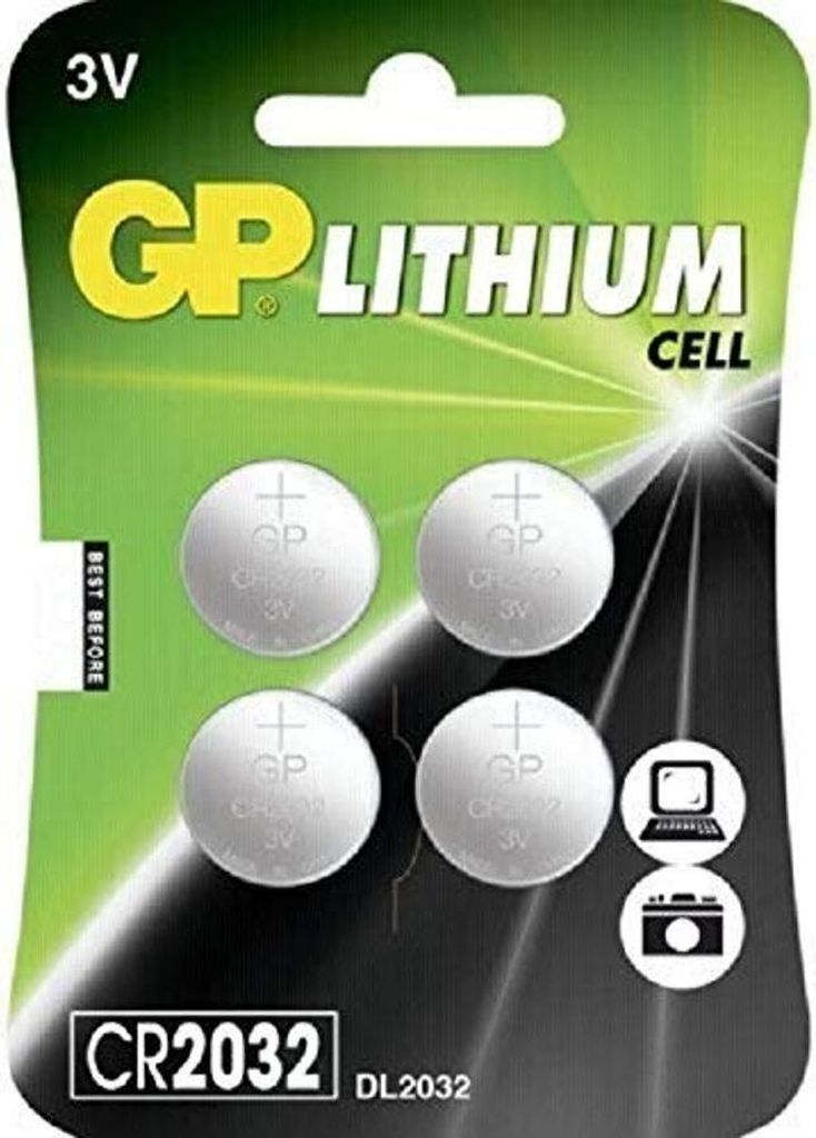 GP CR2032, Knopfzelle Lithium , 3V, 4er Blister
