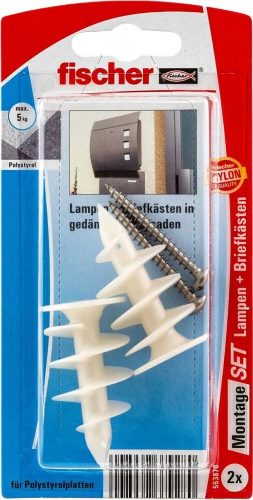 fischer M-Set Lampen Briefkästen Fassaden K 5 Stk
