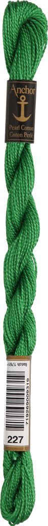 Anchor Perlgarn Stärke 5 4585000-00227 hellgrün Stickgarn, 100 % Baumwolle, 5g Strängchen
