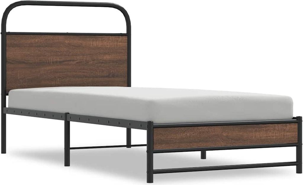 Bettgestell ohne Matratze 90x200 cm Braun Eichen-Optik