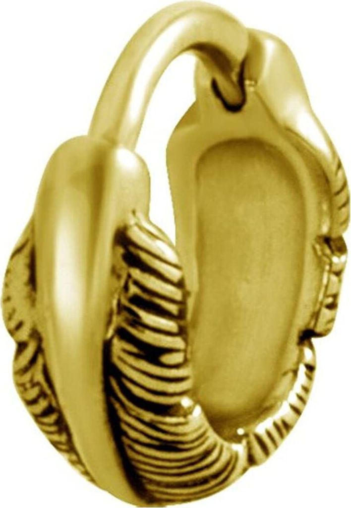 Karisma Edelstahl 316L Hinged Segment Ring Federn Ohrring- 1,2x8mm - Gold