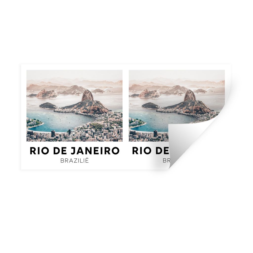 MuchoWow Wandtattoo Wandsticker Wandaufkleber Brasilien - Rio - Architektur - Wasser 40x20 cm Selbstklebend und Repositionierbar - Aufkleber