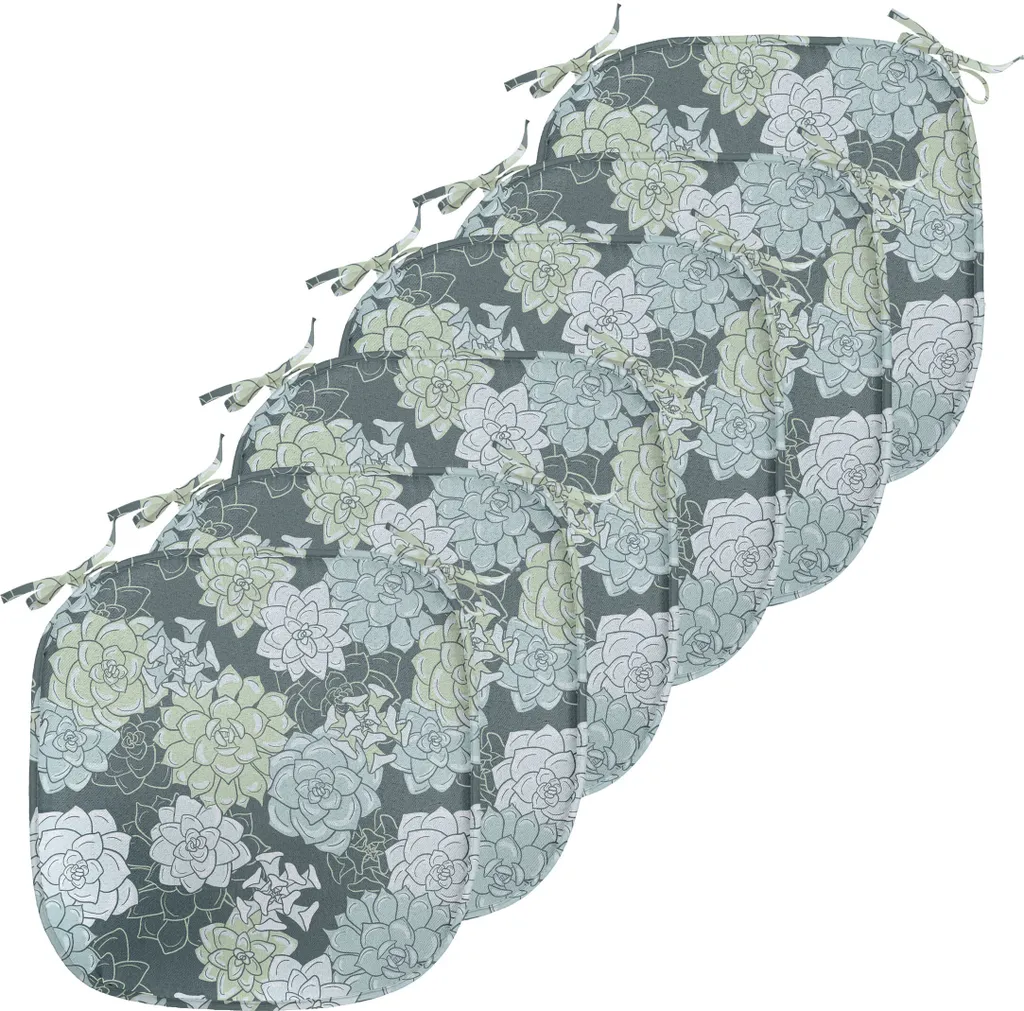 Coussins pour Sièges de Cuisine Décoration Cactus Vert Lot de 6 Pièces