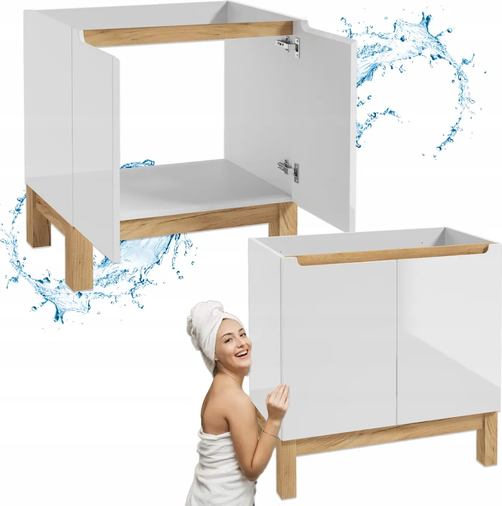 Aménager sa salle de bain avec le meuble Stamar 80 cm blanc et chêne chic
