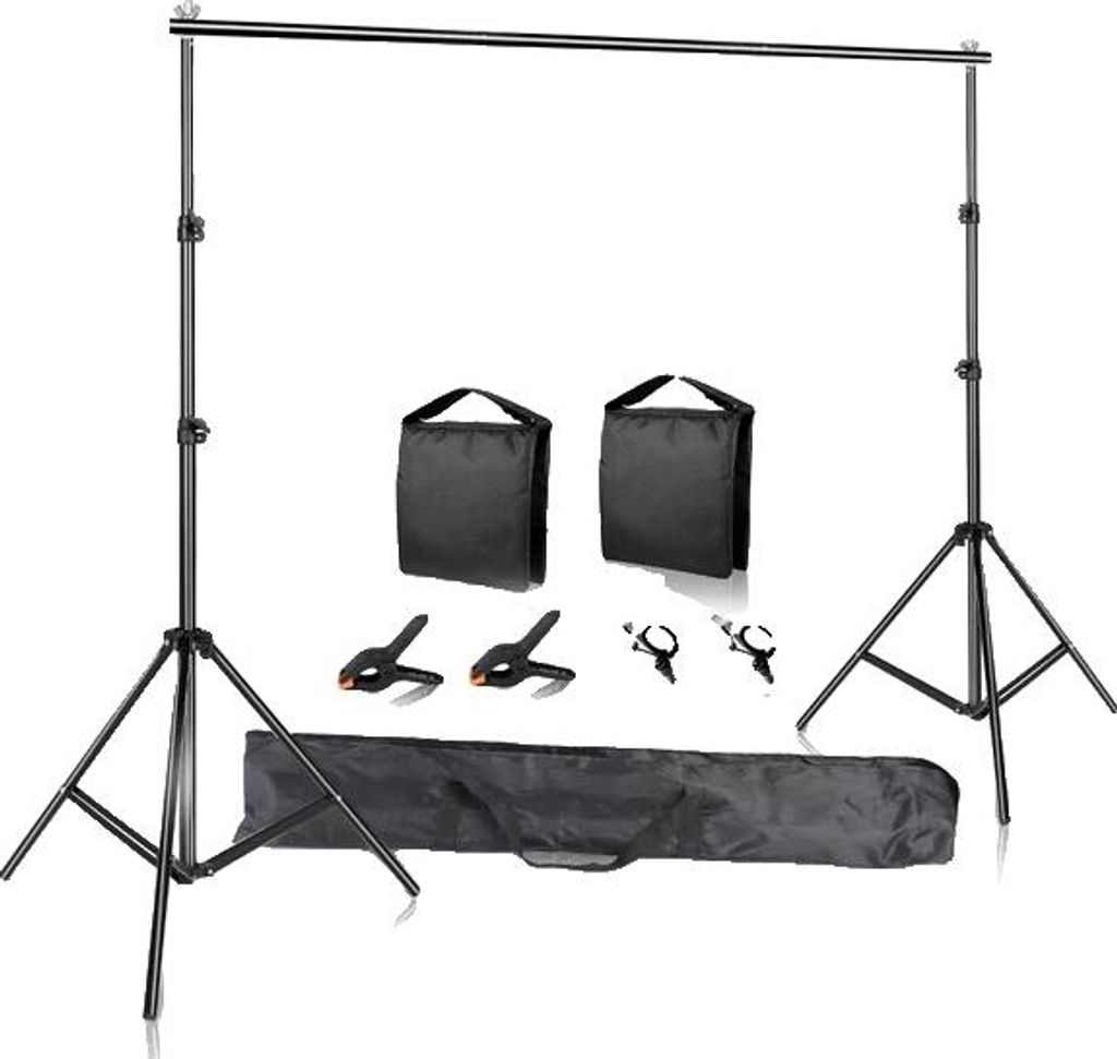Fotografie-Unterstützungssystem, verstellbarer Hintergrund, Chromakey-Grünleinwand, Einfach mit Sandsack, 2x2m Ständer