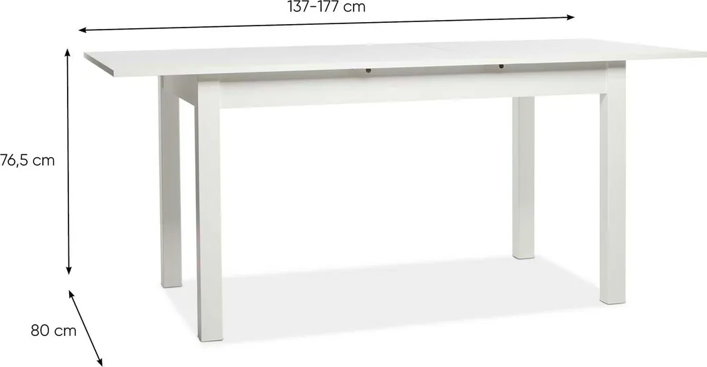 Table blanche modulable avec rallonges Intertrade 001288 solide et chic - 15