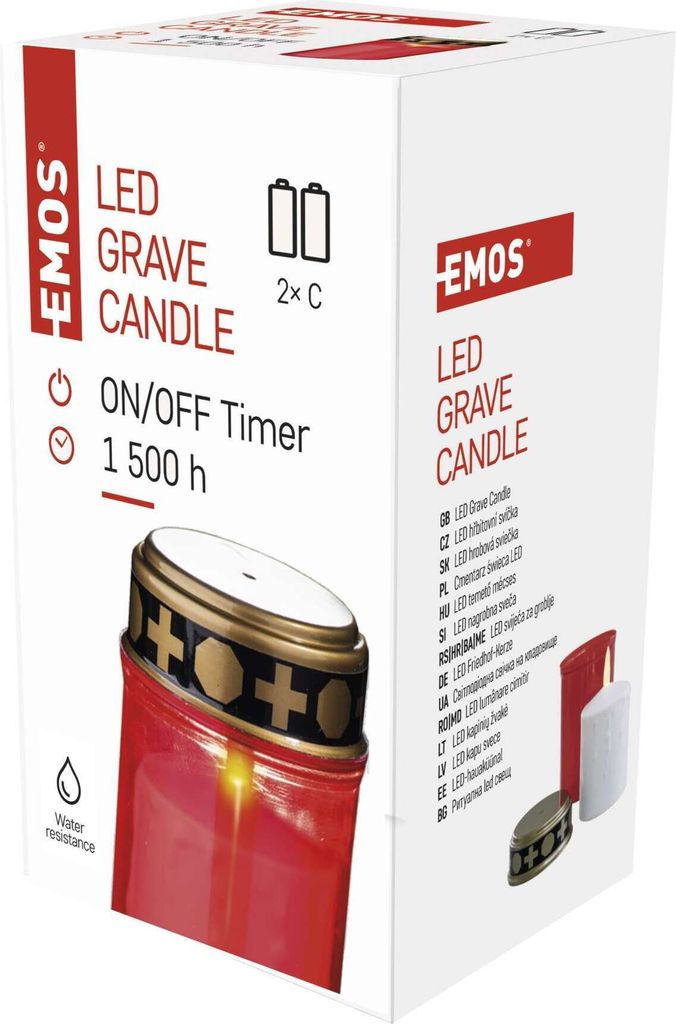 EMOS LED Grabkerze, Grablicht mit Timer, IP44 wasserdicht Produktbild 3