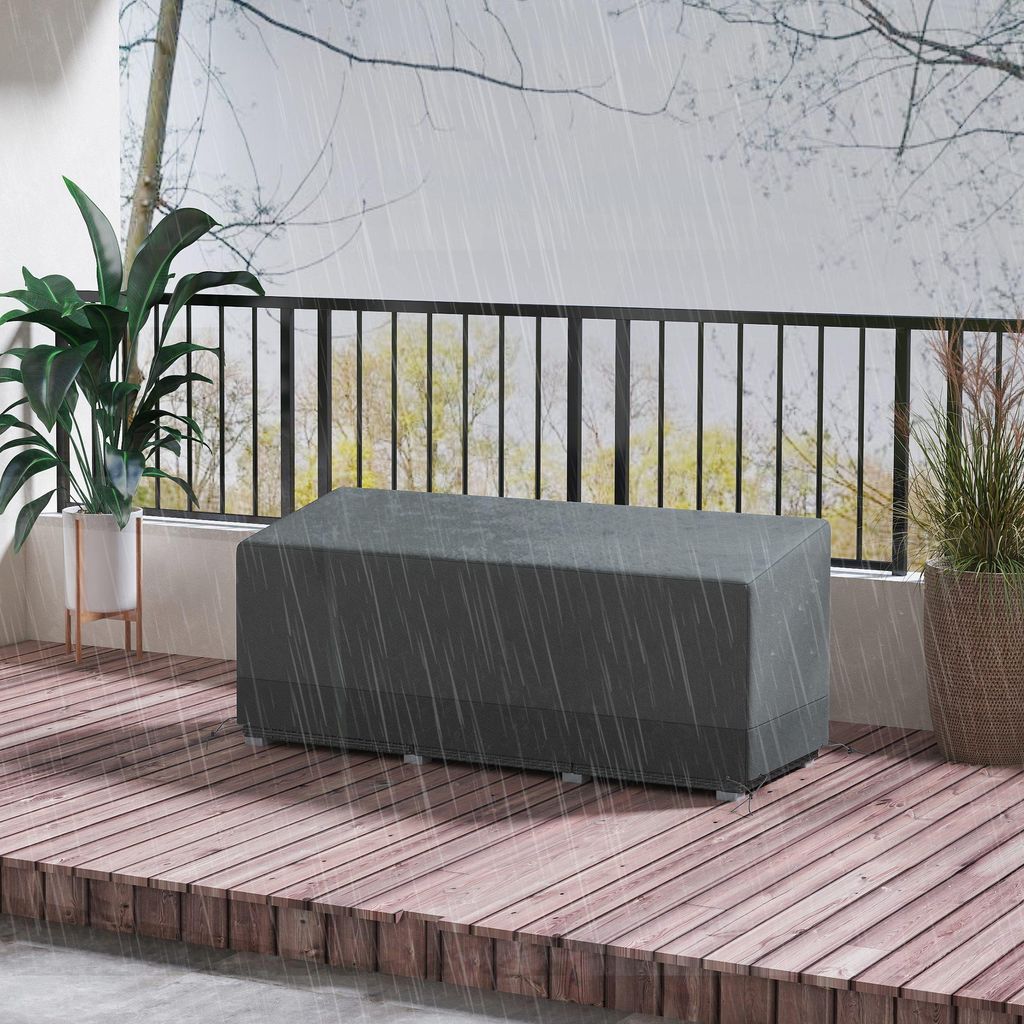 Gartenmöbel Schutzhülle wasserdicht winterfest, Abdeckhaube Abdeckplane 600D Oxford Kordelzug, Hellgrau | 190,5 x 72 x 76 cm | UV-beständig | 1,...