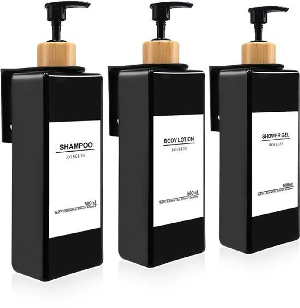 Distributeur de savon mural en plastique lot de 3 - Design Blanc Épuré