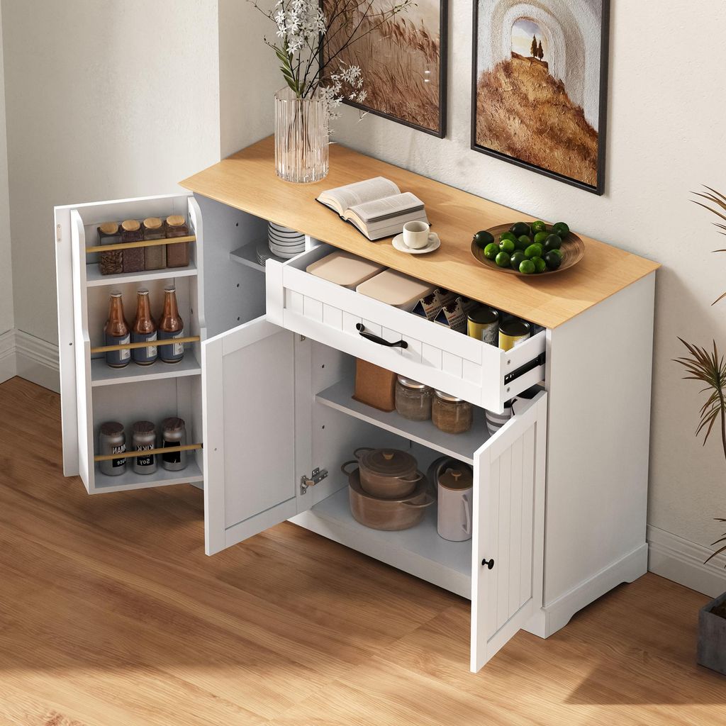 STILVORA Sideboard Modernes, elegantes mit 3 Türen Buffetschrank mit einer Schublade und Buffetschrank Aufbewahrungsschrank für Esszimmer, Wohnzi...
