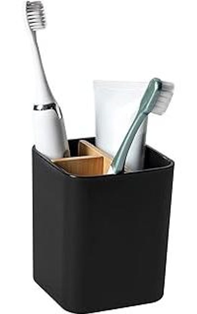 MOGADEEZahnbürstenhalter, Toothbrush Holder, zahnputzbecher Kunststoff, 2 Zahnbürstenfächer + 1 Ablagebecken, für elektrische Zahnbürsten, Zah...