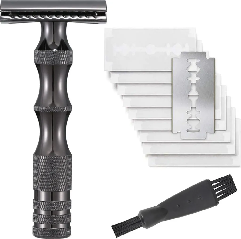 Rasoio di Sicurezza Eco-Friendly Metallo Nero INF - 10 Lame Incluse