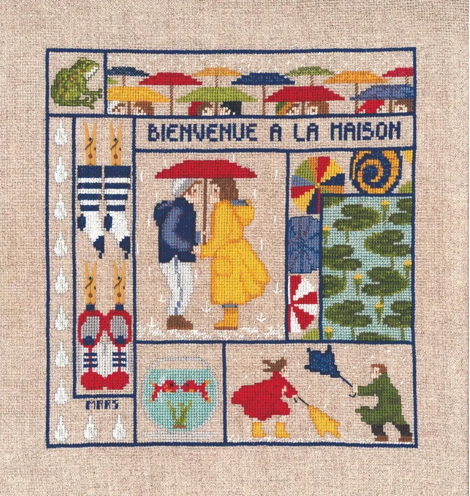 Kit Punto Croce Lusso Le Bonheur des Dames Welcome March 21x23