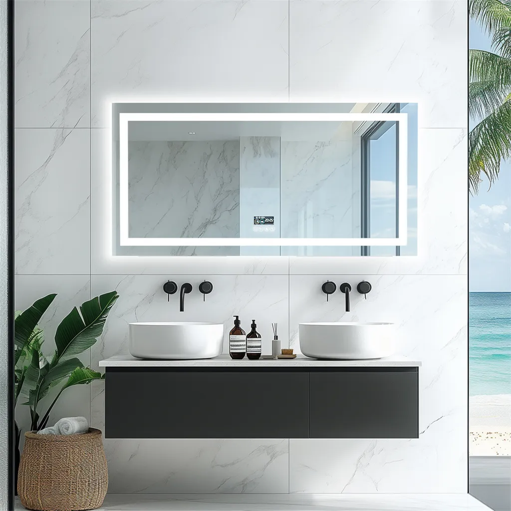 Miroir de Salle de Bain LED Connecté 120x60 cm avec Enceinte Bluetooth