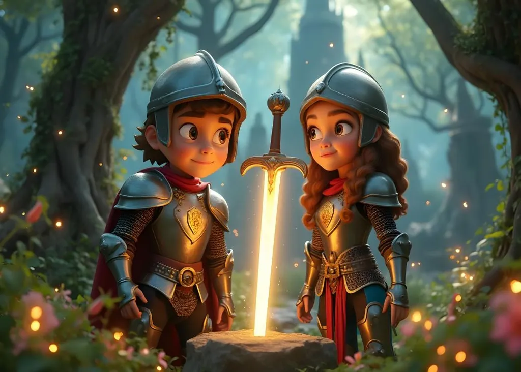 Puzzle enfant 200 pièces thème chevalier et épée magique pour 7-10 ans