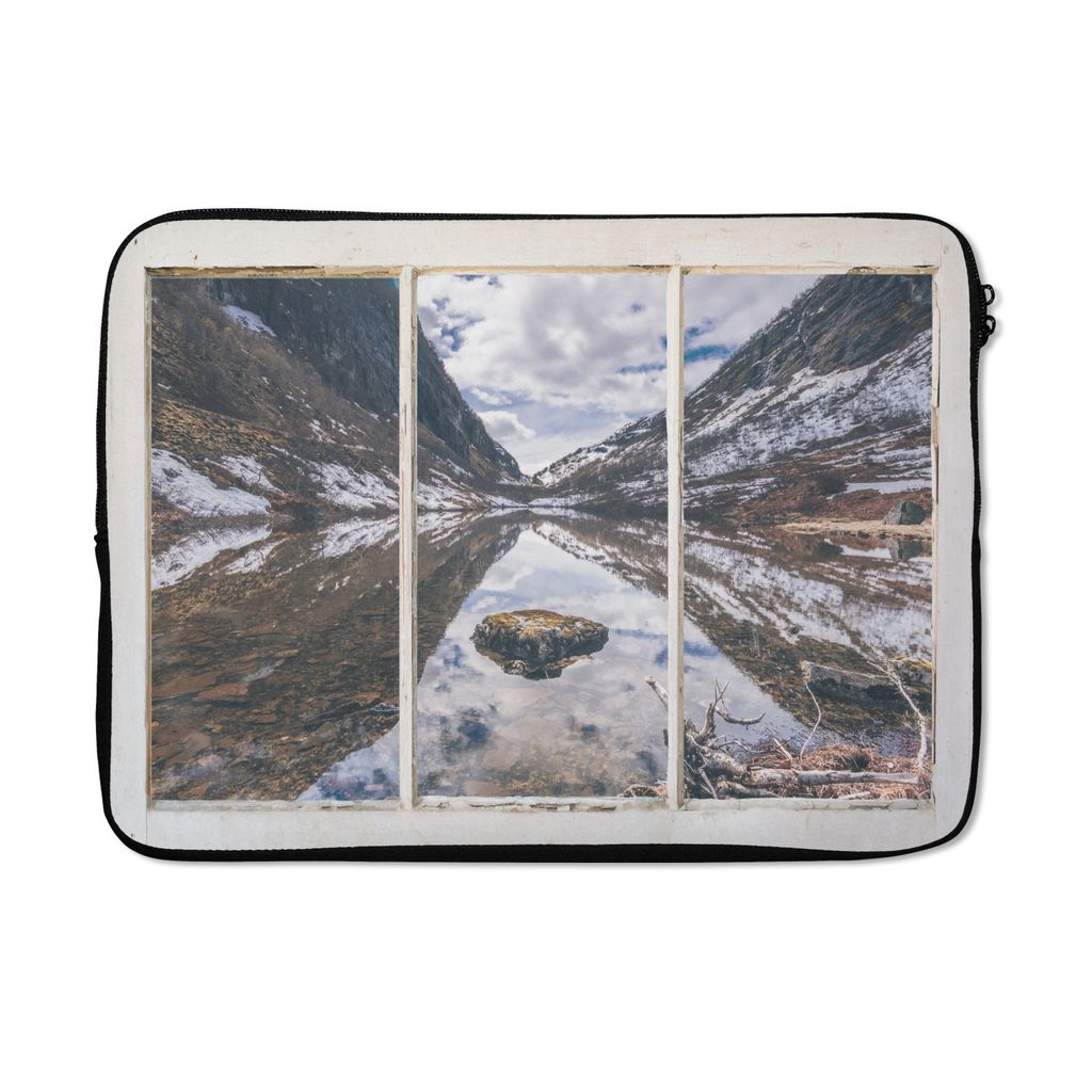 MuchoWow Laptop Hülle 14 ZollAussicht - Berg - Wasser Laptoptasche - Laptoptasche - Stoßsicher - Schutzhaube