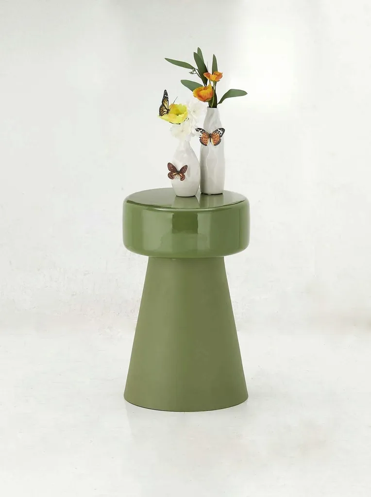 Table d'appoint gain de place en fer vert 1165 pour petit salon