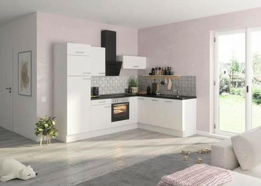PICCANTE Smart Frontenset Hochschrank für Kühlschrank 1 Klappe und 2 Drehtüren SOFT WHITE AP""