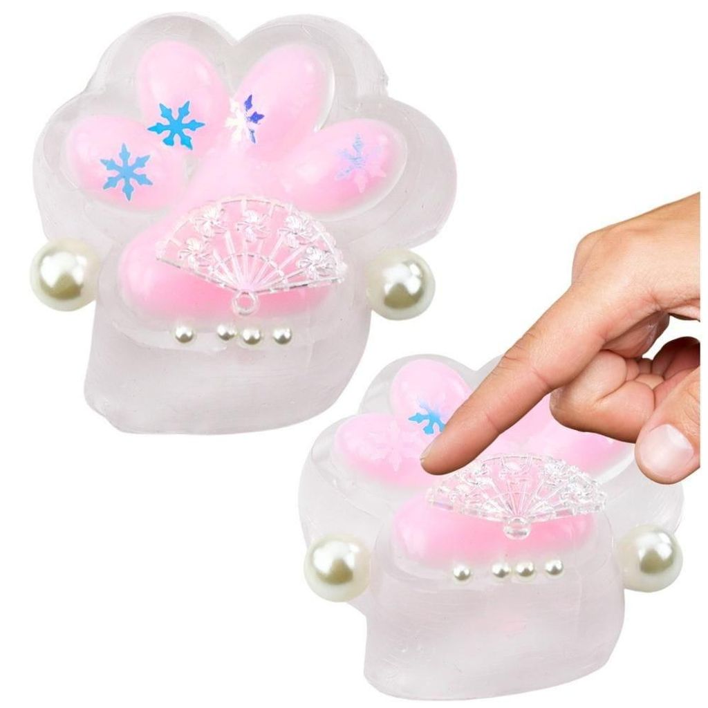Antistresový squishy ve tvaru kočičí tlapky, průhledný s Obrázek produktu 