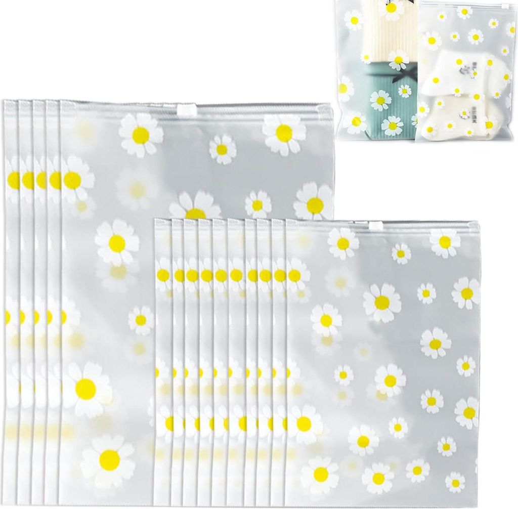 15 Wiederverwendbare Chrysanthemen-Stil Versiegelte Umweltfreundliche Taschen | Kleine Reisetasche für die Kleiderlagerung zu Hause und auf Reisen