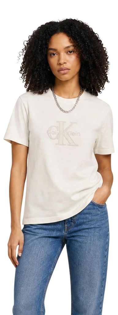 Calvin Klein Jeans 519720 Damen T-Shirt Weiß : Größe - S Größe: S