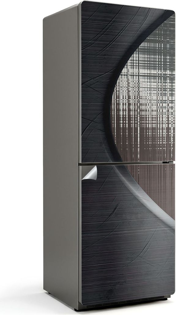 Abstraktes Muster mit Wellen – Kühlschrank Aufkleber – Klebefolie Kühlschrank – Kühlschrank Nachbildung – Kühlschrankfolie selbstkleben...