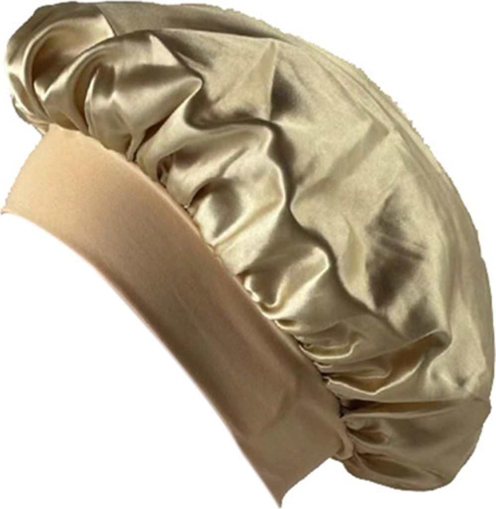 Nachtmütze mit elastischem breitem Band, extra große Schlafhaube aus Satin, glatt, hohe Dichte, Damenzöpfe, lockige Nachtmütze, Schlafmütze f...