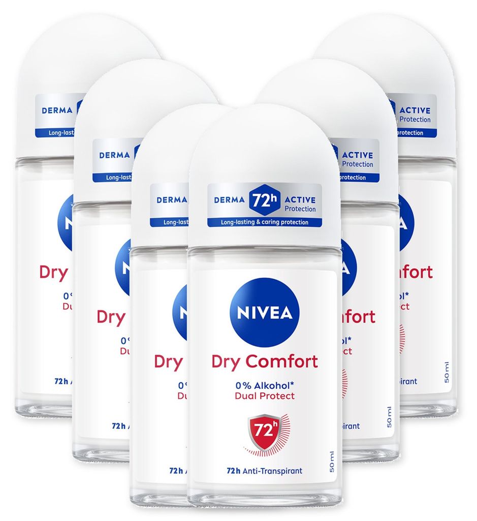 NIVEA Deodorant Dry Comfort Deo Roll-On 6 x 50ml Produktbild 