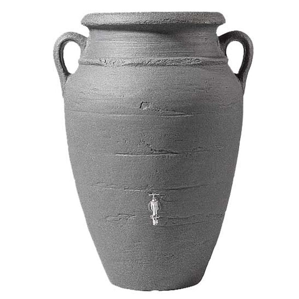 Antike Amphore 250 Liter anthrazitfarbenes Regenfass