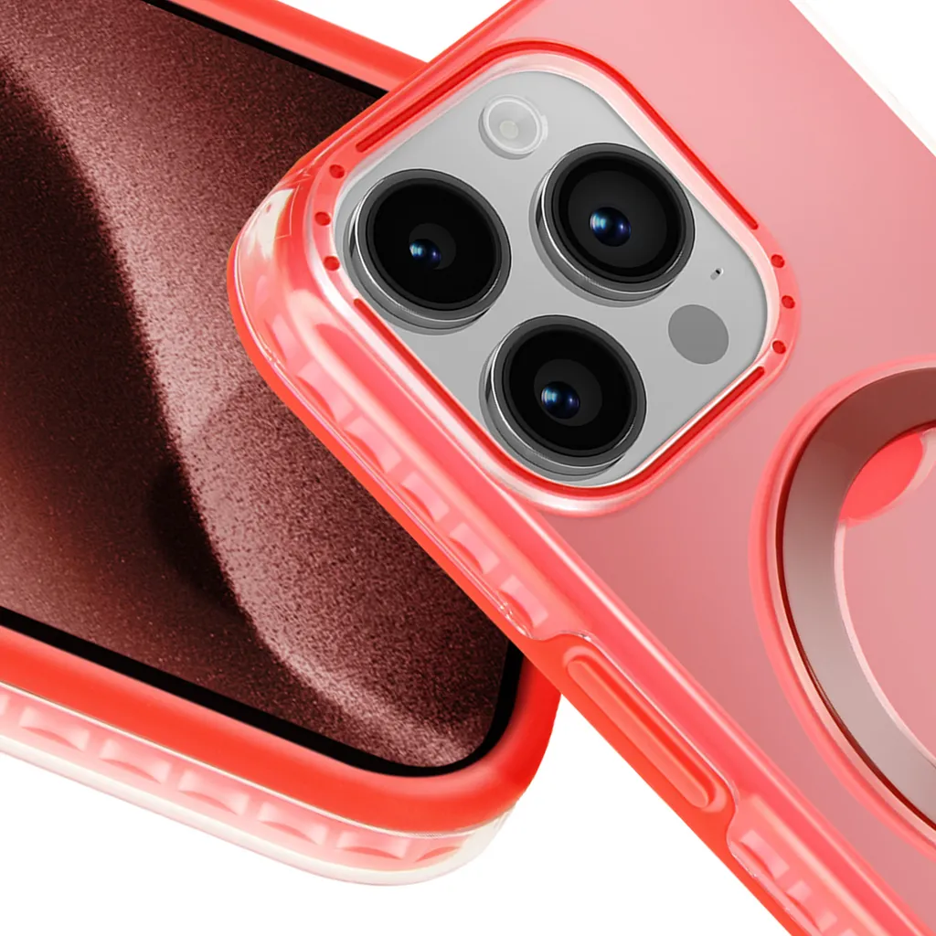 Custodia Avizar iPhone 15 Pro Max Rosso: MagSafe e Supporto Antiurto - 6