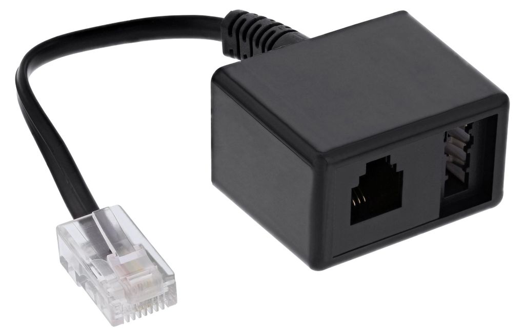 InLine 69943, 0,15 m, RJ-45, TAE (N) + RJ-11, Czarny, Zdjęcie produktu 