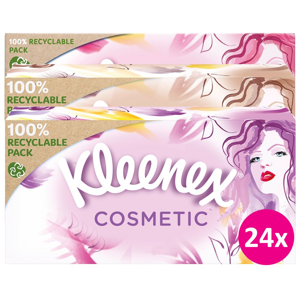 Kleenex Cosmetic Kosmetiktücher-Box Taschentücher extra-weich 3-lagig 24 x 80 St.