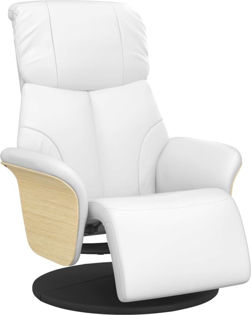 SYFAX Relaxsessel mit Fußteil Weiß Kunstleder