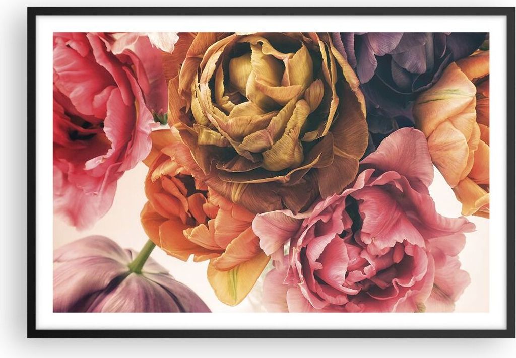 Gerahmtes Poster - Schwarzer Rahmen - Blumenstrauß Blumen Braut - 91,5x61 cm - Wand Bild - Wanddeko - Wandbilder - Kunstposter - Wandposter - Bild...