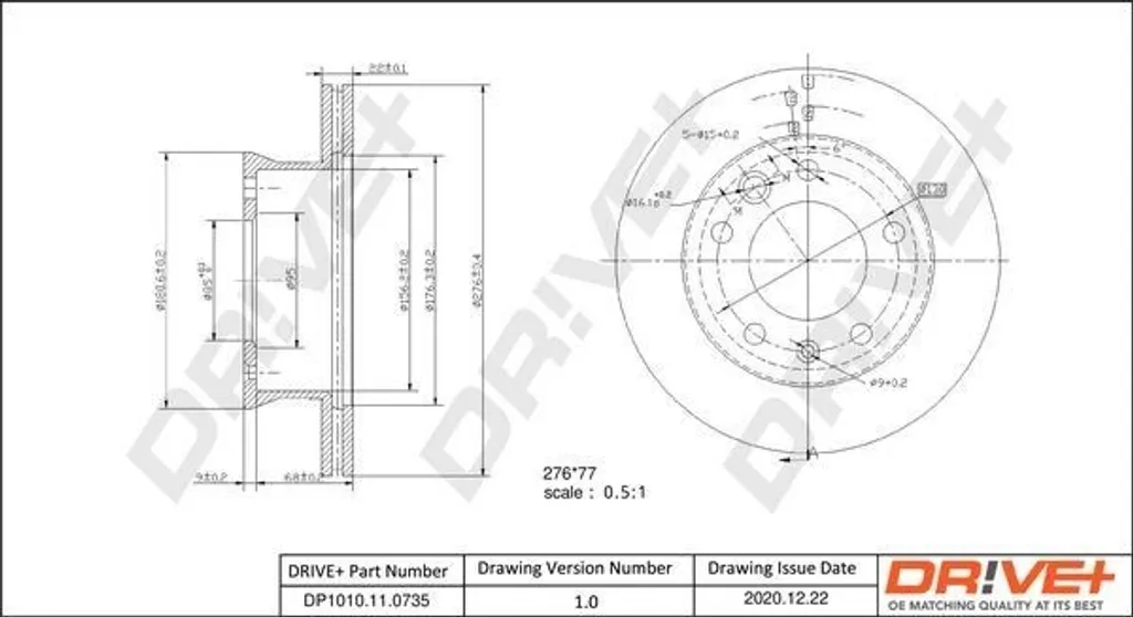 Disque de Frein Avant pour Mercedes Sprinter W903 W904 Dr!ve+ DP1010.11