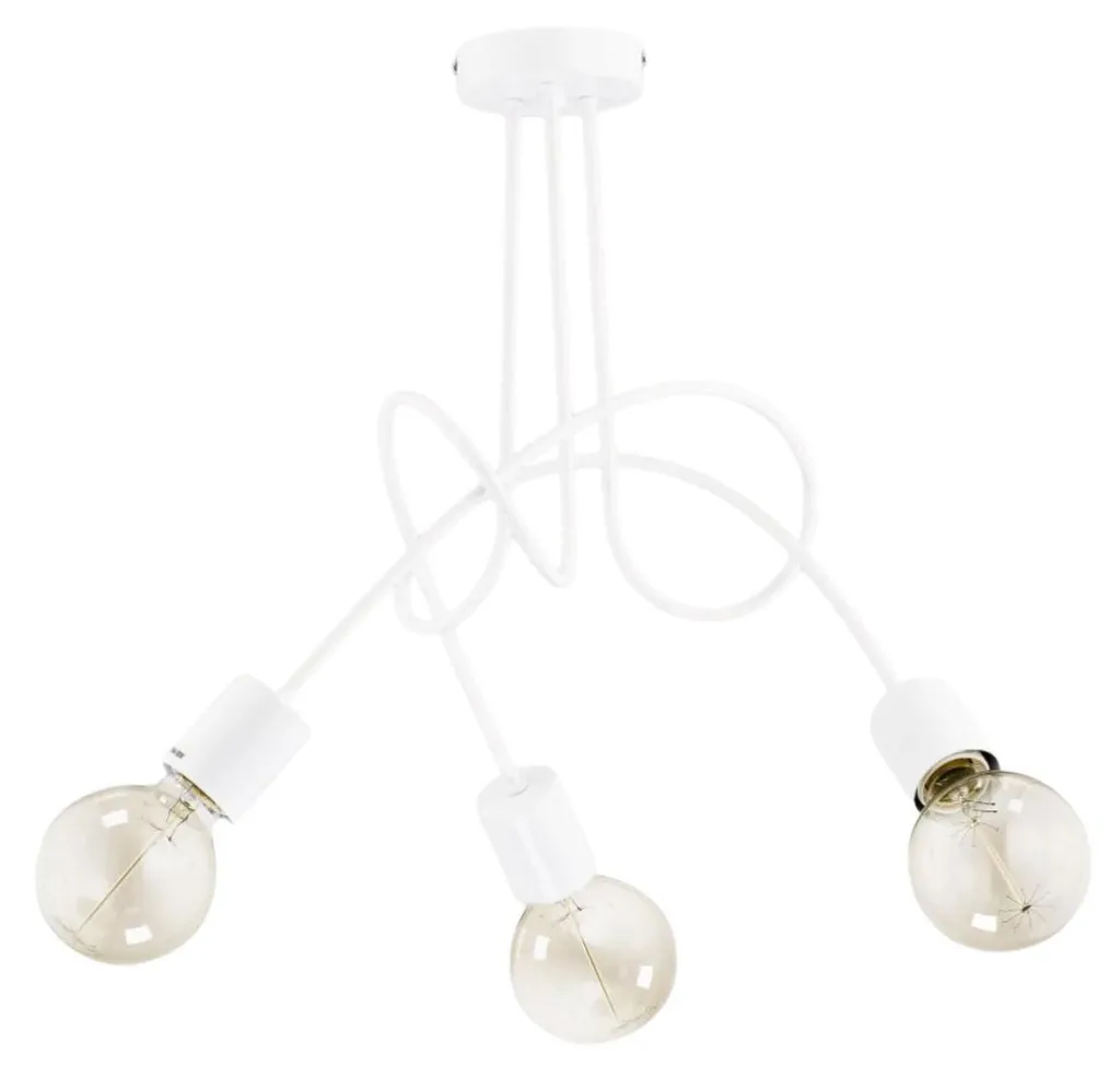 Plafonnier Lustre suspension blanche 3 feux Tango Alfa en métal 48 cm