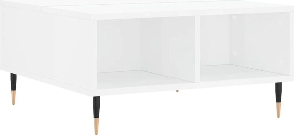 vidaXL Couchtisch Hochglanz-Weiß 60x60x30 cm Holzwerkstoff