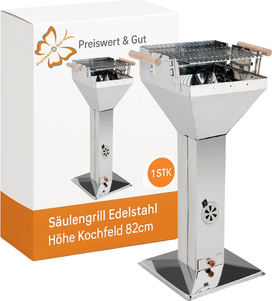 Trichtergrill mit 3-fach höhenverstellbarem Grillrost, mit Produktbild 
