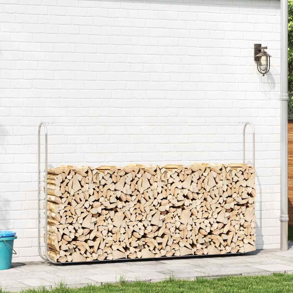 Cloris DesignMöbel Kaminholzregale - Silber Kaminholzregal 250x25x150cm Stahl verzinkt Schlichtes9973715