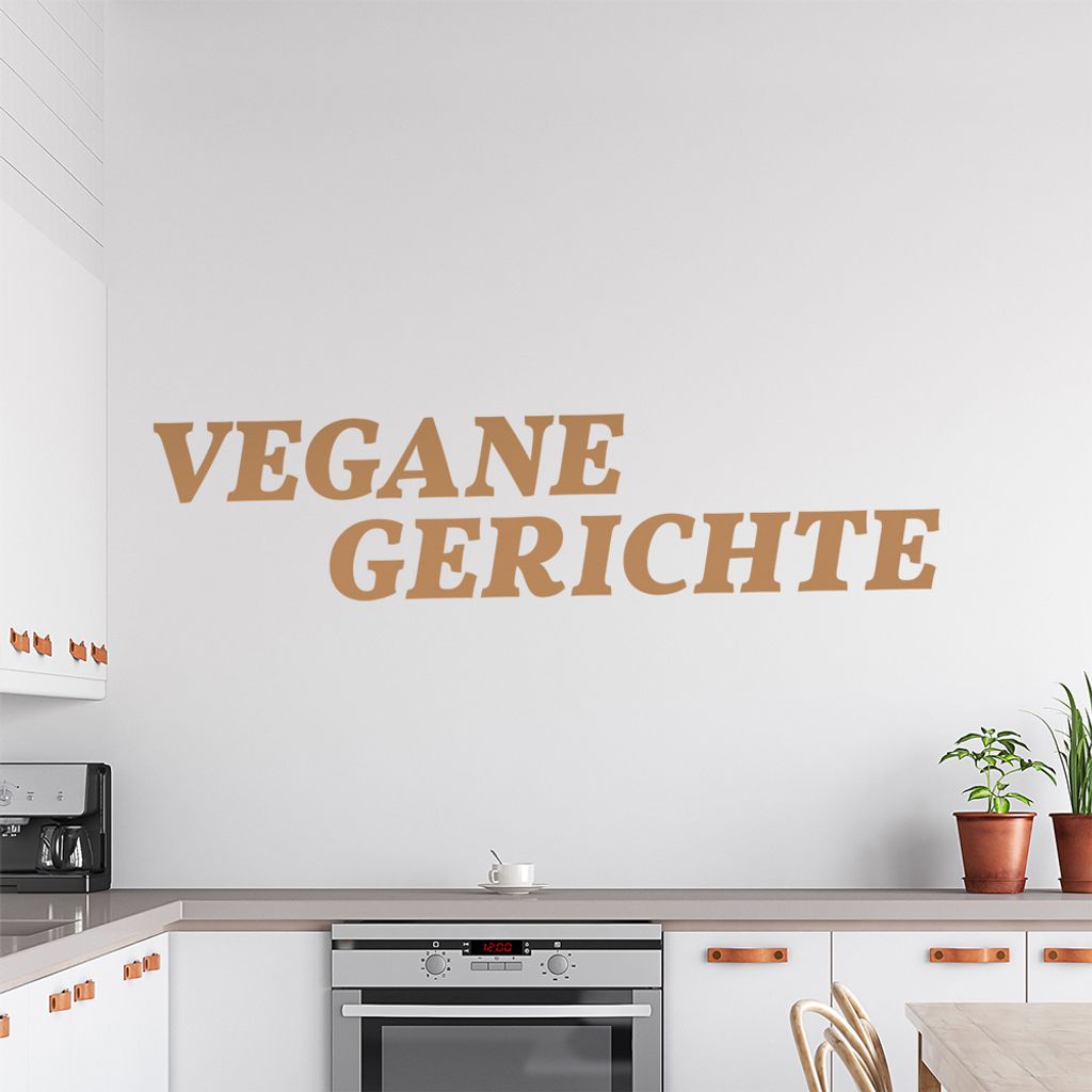 KIWISTAR Vegane Gerichte Veganer Wandtattoo in 6 Größen - Wandaufkleber Wall Sticker - Dekoration, Küche, Wohnzimmer, Schlafzimmer, Badezimmer